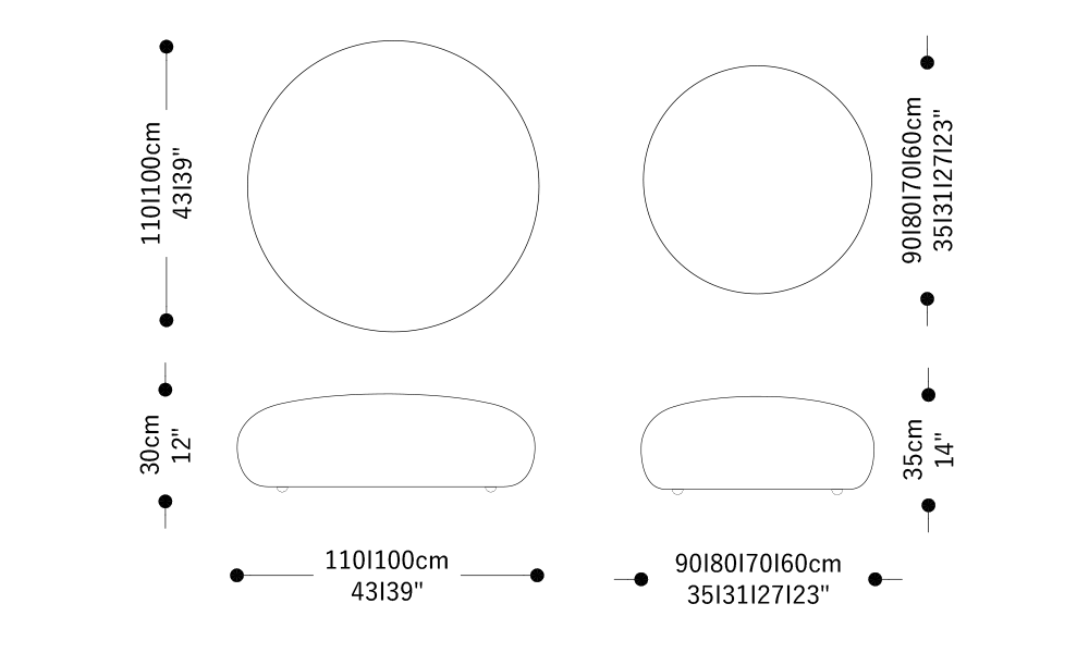 Imagen de las dimensiones principales del producto
